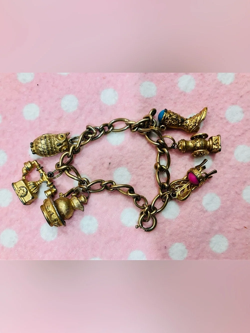 Avon Faux Gold charm bracelet - medium